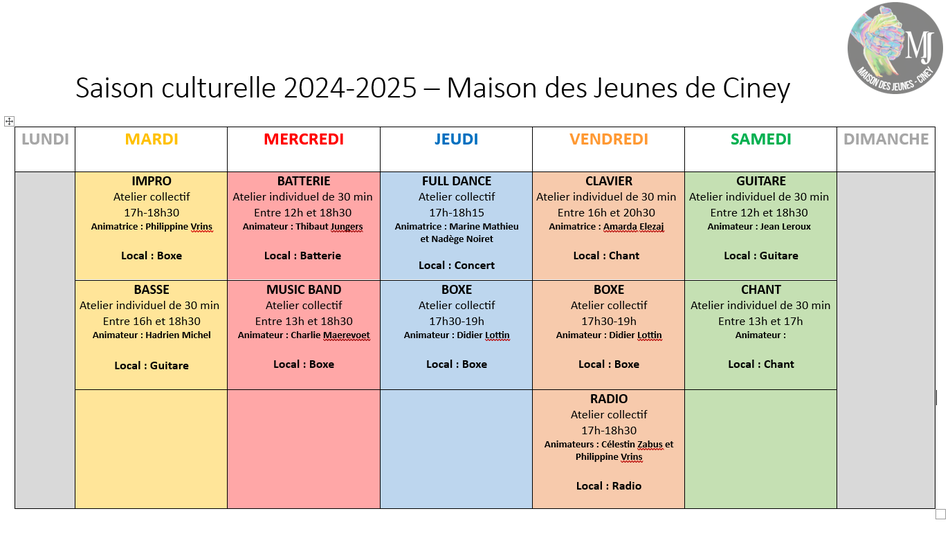 Saison culturelle 2024 2025   MJ Ciney
