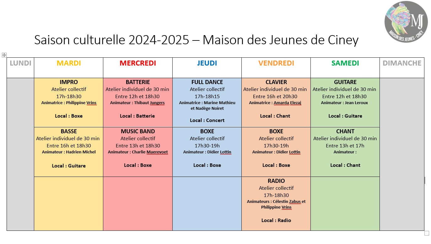 Saison culturelle 2024 2025   MJ Ciney